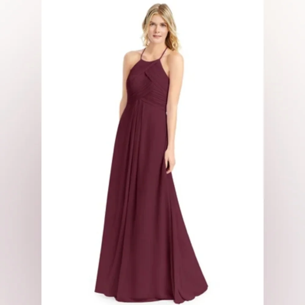 Azazie Ginger Bridesmaids Dress in Cabernet - Picture 6 of 17